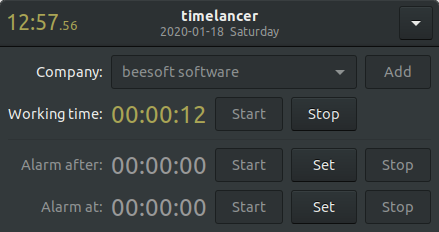 screen shot of time counter